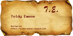 Toldy Emese névjegykártya